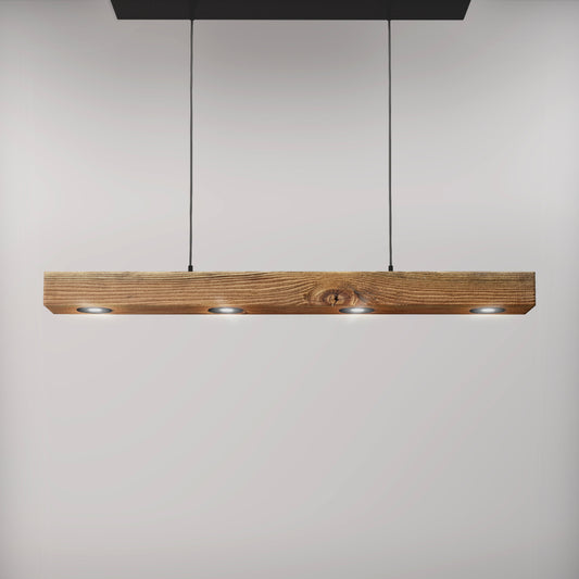 Reclaimed Wood Pendant Light - Modern Wood Beam Light